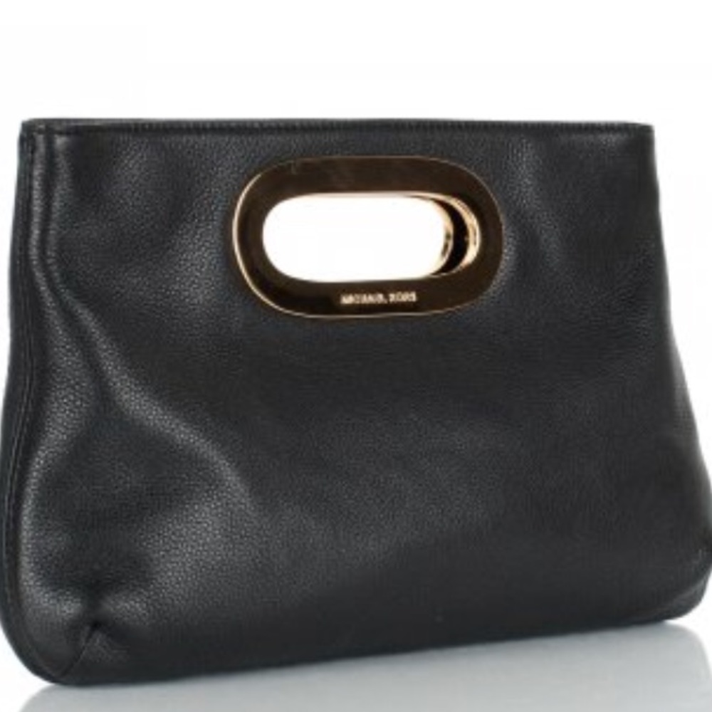 MICHAEL KORS Black Leather Clutch Bag